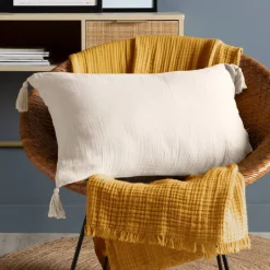 Outlet Cuscino rettangolare in garza di cotone (40 x 60 cm) Gaïa pampa Cuscini E Fodere