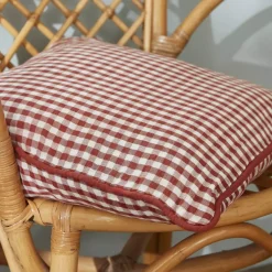 New Cuscino rettangolare in garza di cotone (40 x 60 cm) Gaïa vichy Terracotta Cuscini E Fodere