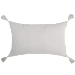Discount Cuscino rettangolare in garza di cotone Gaia Grigio nuvola Cuscini E Fodere