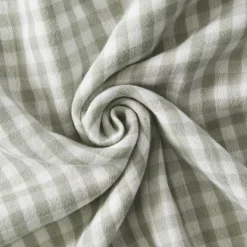 Best Cuscino rettangolare in garza di cotone (40 x 60 cm) Gaïa vichy Verde eucalipto Cuscini E Fodere