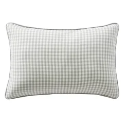 Best Cuscino rettangolare in garza di cotone (40 x 60 cm) Gaïa vichy Verde eucalipto Cuscini E Fodere
