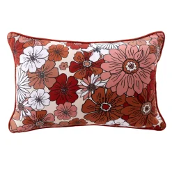Discount Cuscino rettangolare in garza di cotone (40 x 60 cm) Gaïa azalea Terracotta Cuscini E Fodere