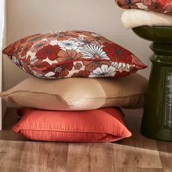 Discount Cuscino rettangolare in garza di cotone (40 x 60 cm) Gaïa azalea Terracotta Cuscini E Fodere