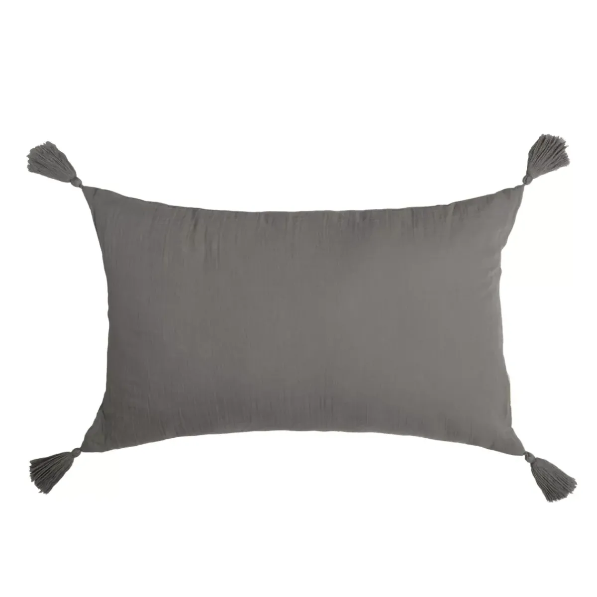 Best Cuscino rettangolare in garza di cotone Gaia Grigio granito Cuscini E Fodere