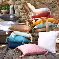 Best Cuscino rettangolare in garza di cotone Gaia Grigio granito Cuscini E Fodere