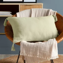 Clearance Cuscino rettangolare in garza di cotone Gaia Cuscini E Fodere