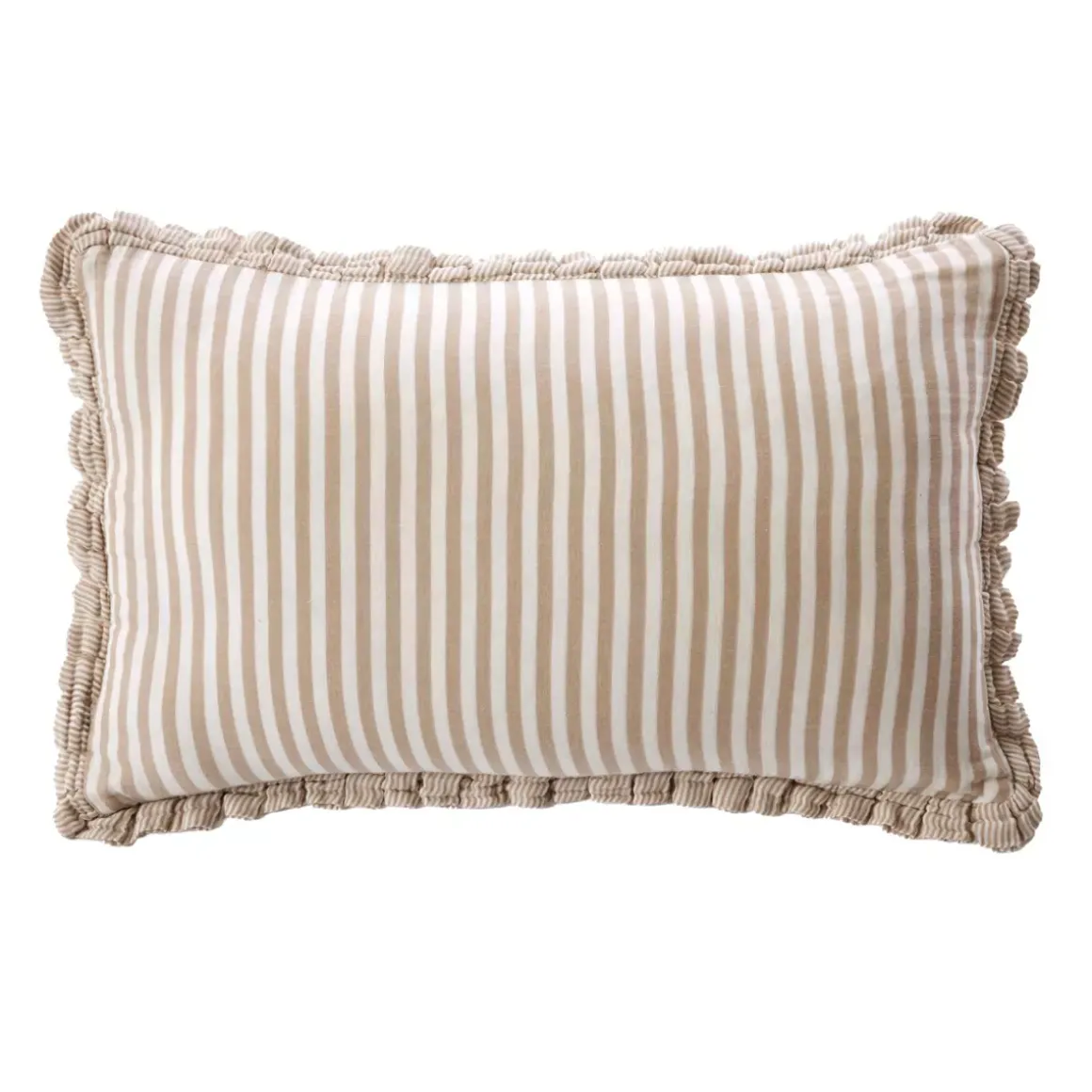 Cuscino rettangolare in garza di cotone (40 x 60 cm) Gaïa a righe Corda