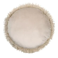 Cuscino rotondo in pelliccia sintetica (40 cm) Cosylife Beige