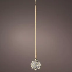 Decorazione da appendere luminosa a pile 30 LED (D14 cm) Vintage Oro/bianco caldo