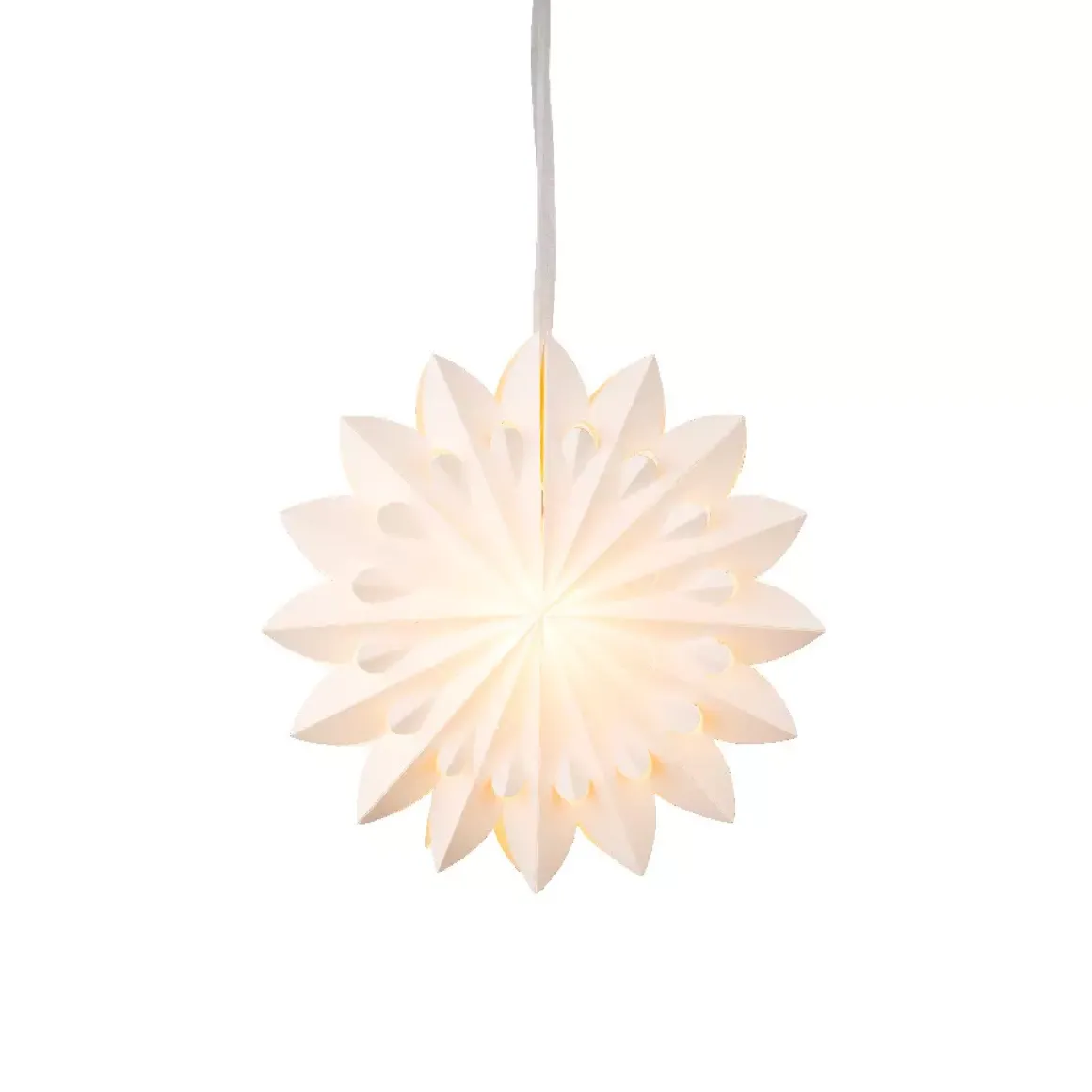Decorazione da appendere luminosa in carta LED (D40 cm) Origami Floralia Bianco