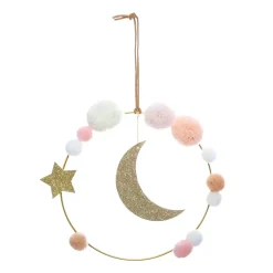 Decorazione da parete bambino in metallo (H21.5 cm) Luna Rosa