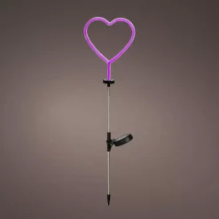 Decorazione luminosa Solare da infilare nel terreno (H72 cm) Cuore neon Rosa