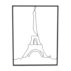 Decorazione murale in metallo (Alt 80 cm) Torre Eiffel Nero