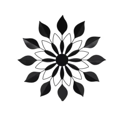 Decorazione murale in metallo (D71 cm) Fiore Nero