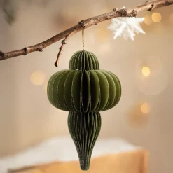 Decorazione natalizia da appendere in carta (H20 cm) con chiusura magnetica Verde rosmarino