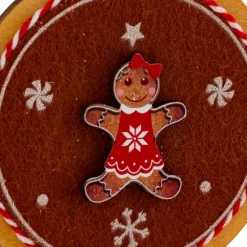 Decorazione natalizia in legno (D9 cm) Tronchetto Pan di zenzero Marrone