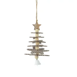 Decorazione natalizia sospesa in feltro (H17 cm) Albero incantato Grigio