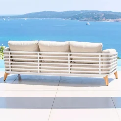 Hot Divano da giardino in alluminio Monte Carlo Bianco e tortora Tavolini Da Giardino, Divani