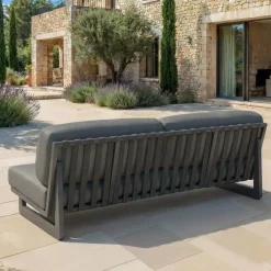Clearance Divano da giardino in alluminio Long Beach Grigio Tavolini Da Giardino, Divani