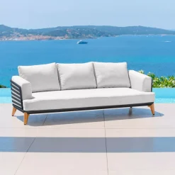 Sale Divano da giardino in alluminio Monte Carlo Grigio antracite e grigio chiaro Tavolini Da Giardino, Divani