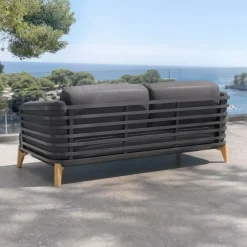 New Divano da giardino in alluminio 2 posti Monte Carlo Grigio Tavolini Da Giardino, Divani