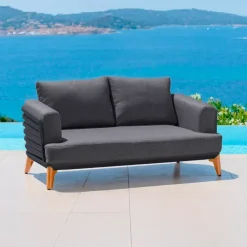 New Divano da giardino in alluminio 2 posti Monte Carlo Grigio Tavolini Da Giardino, Divani