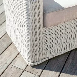 Online Divano da giardino in resina intrecciata Calvi Bianco e tortora Tavolini Da Giardino, Divani
