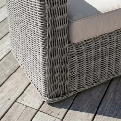 Sale Divano da giardino in resina intrecciata Calvi Grigio e tortora Tavolini Da Giardino, Divani