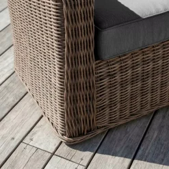Best Divano da giardino in resina intrecciata 2 posti Calvi Seppia e grigio scuro Tavolini Da Giardino, Divani