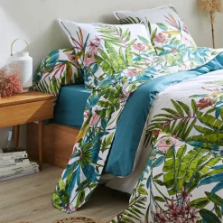 Discount Federa cuscino a rullo cotone (L200 cm) Sumatra Pavone Federe Cuscino Letto