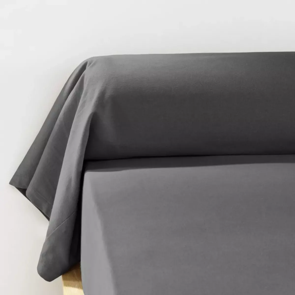 Discount Federa cuscino a rullo flanella di cotone (L185 cm) Théa Grigio Federe Cuscino Letto