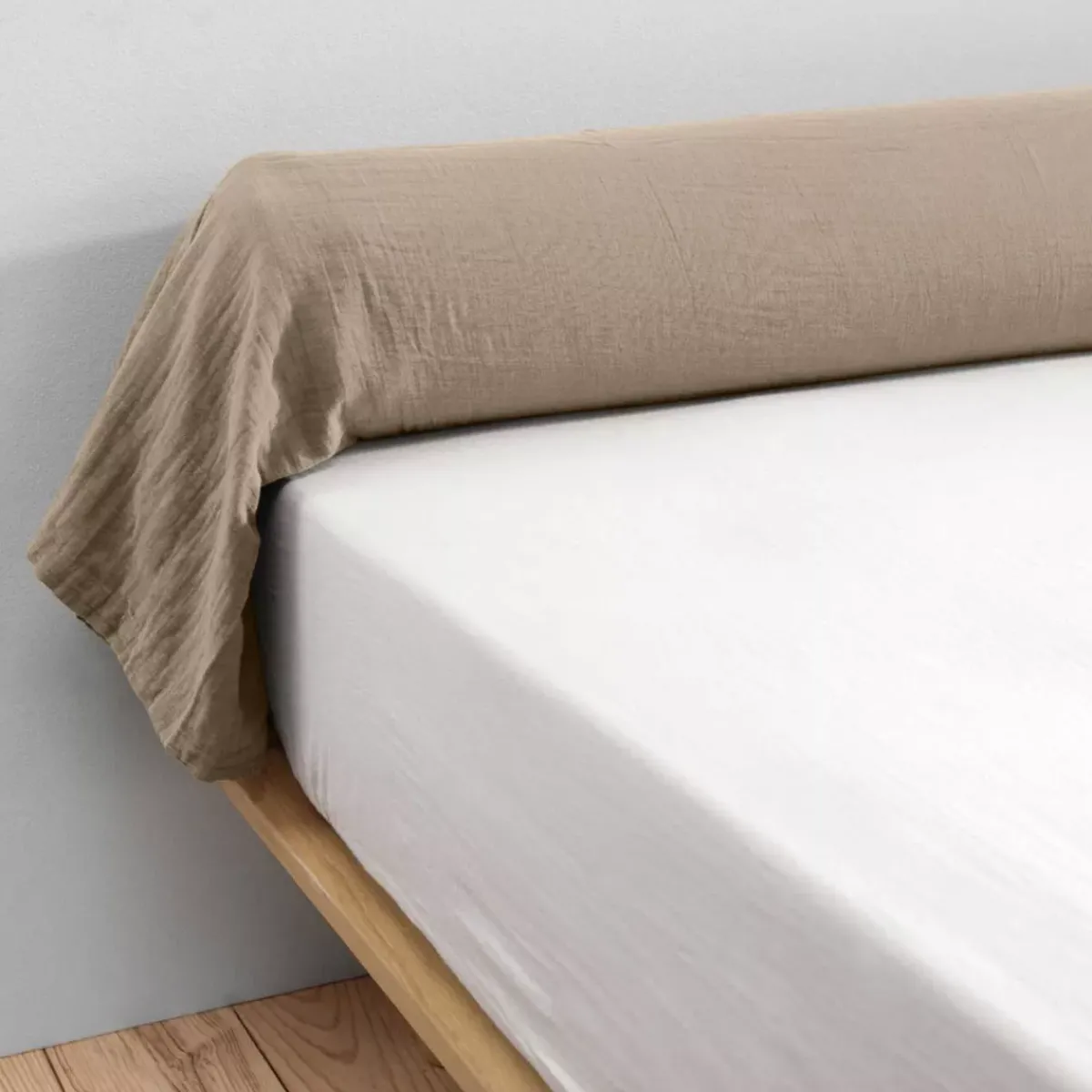 Clearance Federa cuscino a rullo garza di cotone (185 cm) Gaïa Marrone Federe Cuscino Letto
