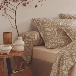 Clearance Federa cuscino a rullo in cotone lavato (L200 cm) Séréna Beige Federe Cuscino Letto
