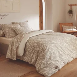 Clearance Federa cuscino a rullo in cotone lavato (L200 cm) Séréna Beige Federe Cuscino Letto