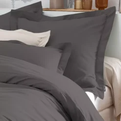 Clearance Federa cuscino a rullo percalle di cotone (L185 cm) Cali Grigio Federe Cuscino Letto