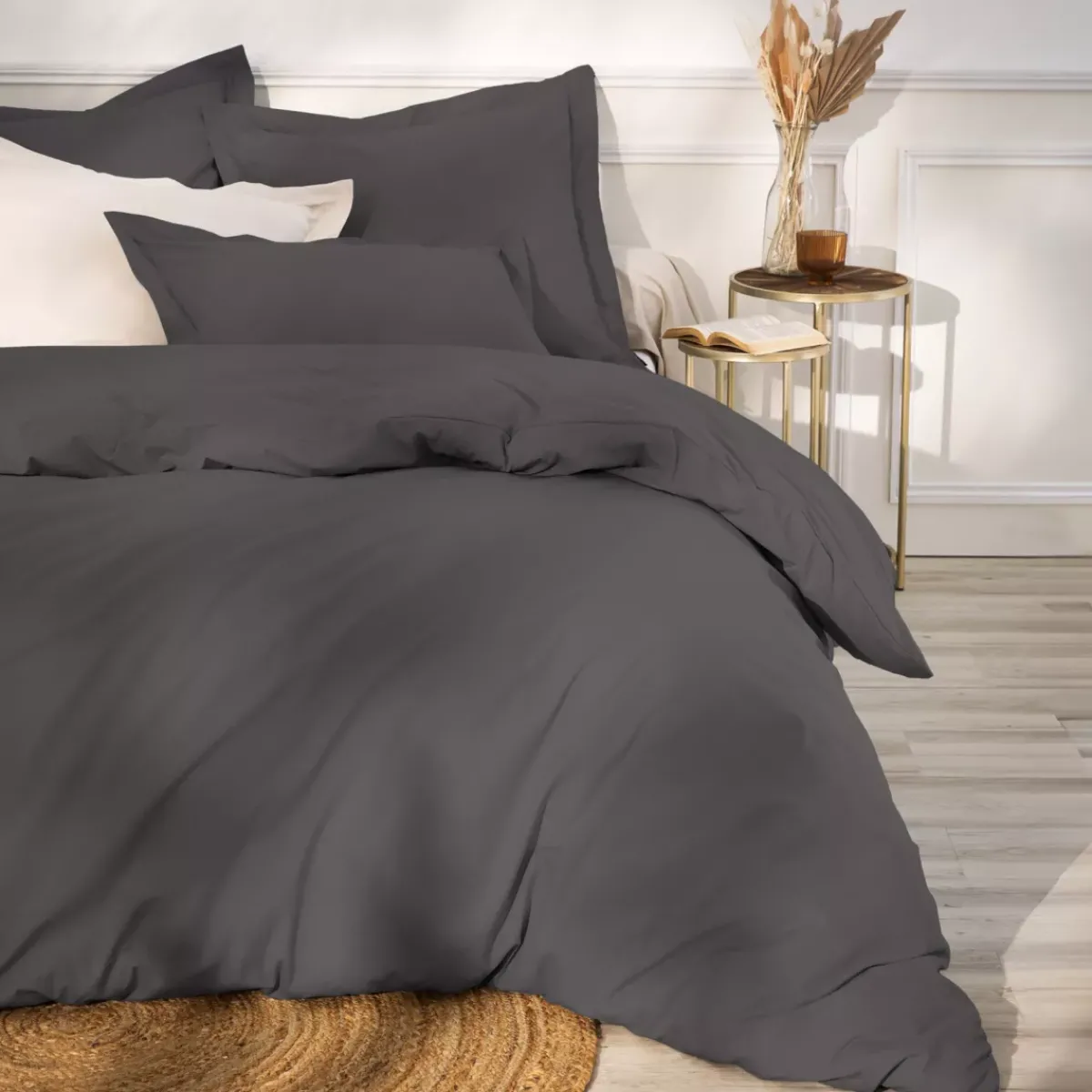 Clearance Federa cuscino a rullo percalle di cotone (L185 cm) Cali Grigio Federe Cuscino Letto