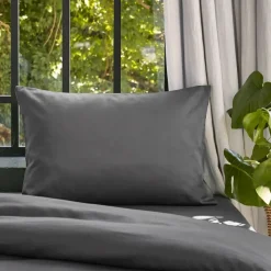 Outlet Federa cuscino letto da letto rettangolare in lyocell Tencel™ lavato (50 x 70 cm) Olivia Granito Federe Cuscino Letto