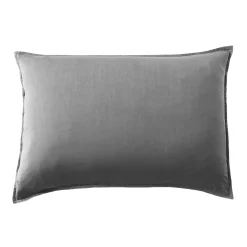Outlet Federa cuscino letto da letto rettangolare in lyocell Tencel™ lavato (50 x 70 cm) Olivia Granito Federe Cuscino Letto