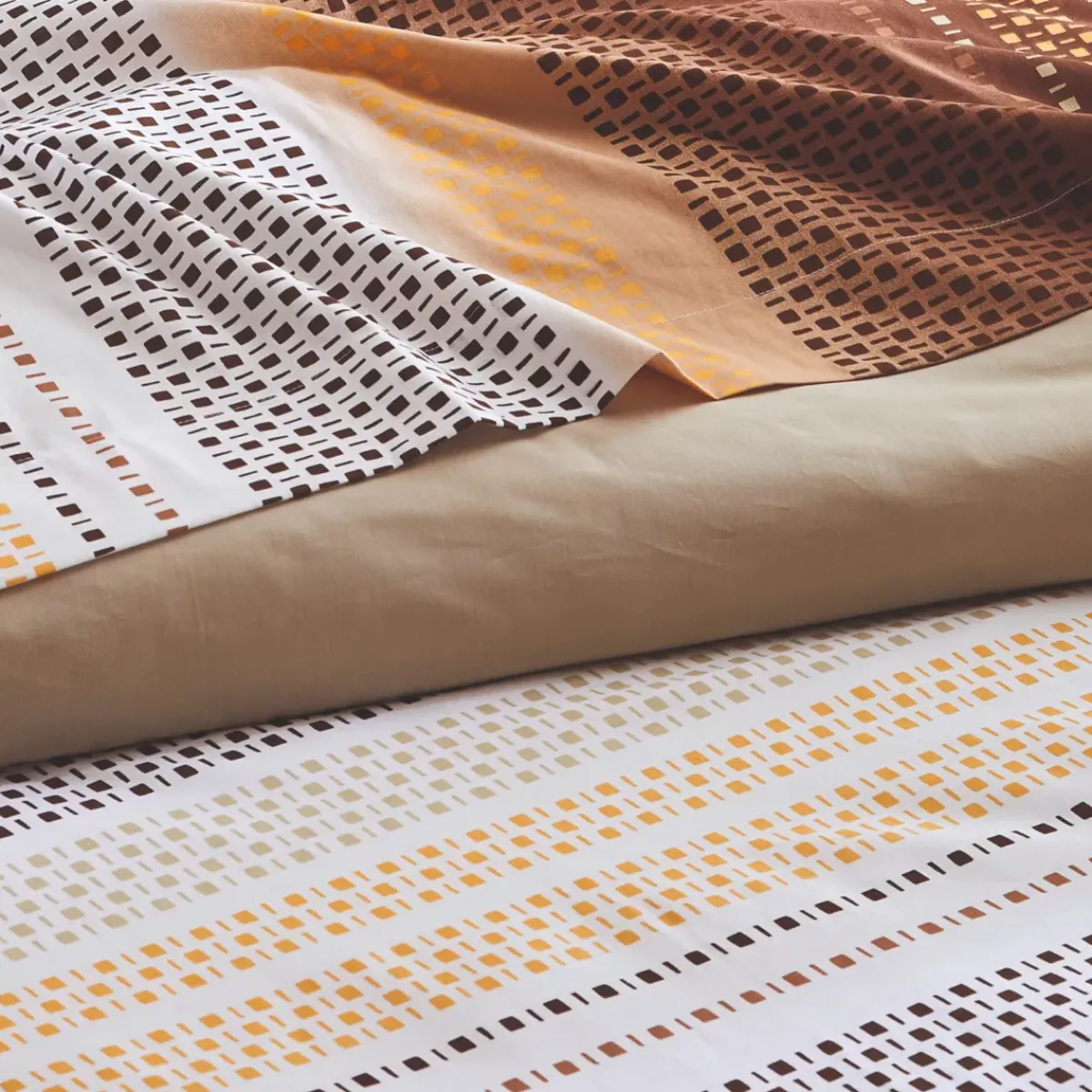 Hot Federa cuscino letto quadrato cotone (65 x 65 cm) Niagara castagna Federe Cuscino Letto