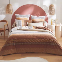 Hot Federa cuscino letto quadrato cotone (65 x 65 cm) Niagara castagna Federe Cuscino Letto