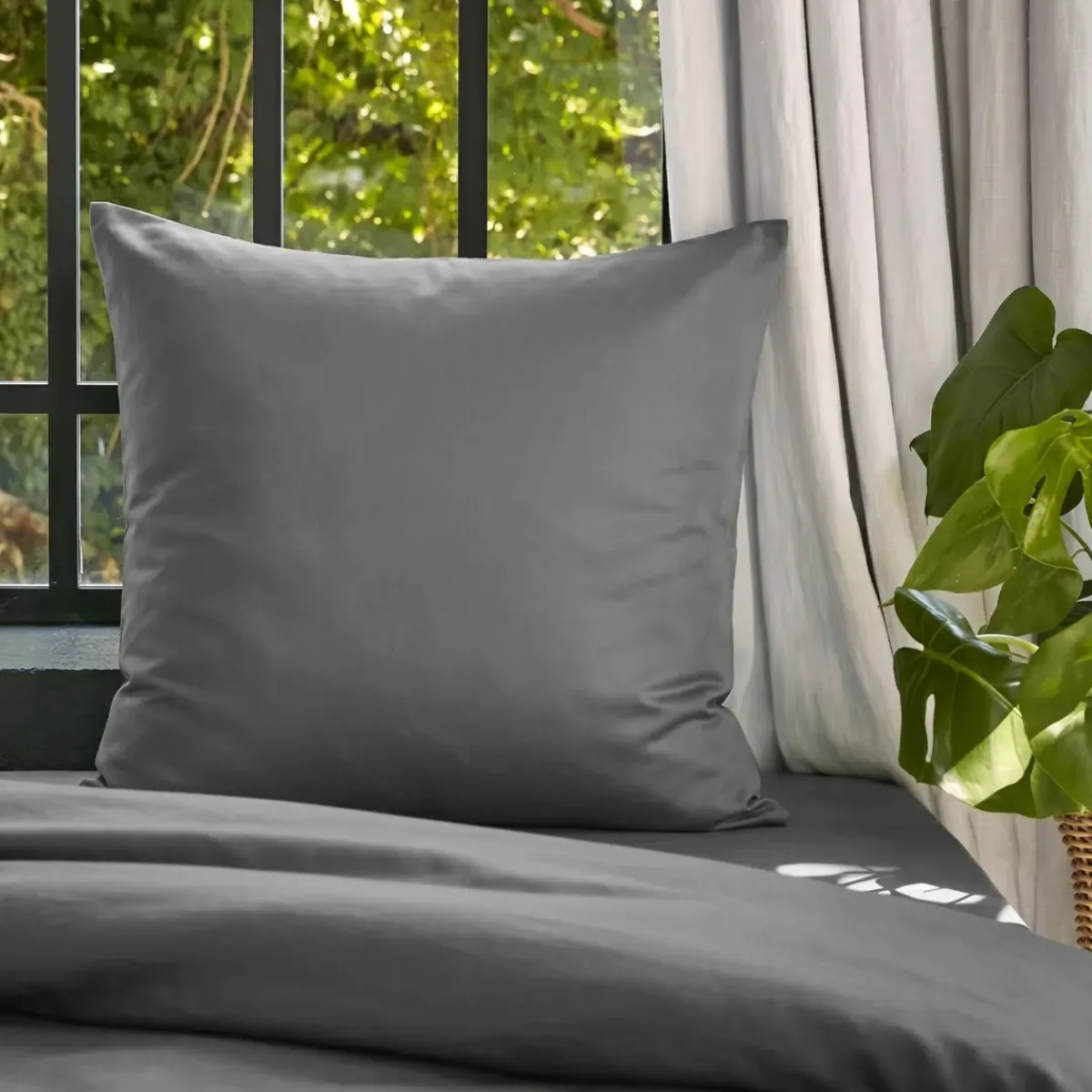 Hot Federa cuscino letto quadrato lyocell Tencel™ lavato (63 x 63 cm) Olivia granito Federe Cuscino Letto