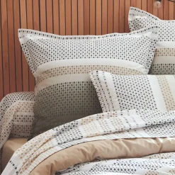 Sale Federa cuscino letto quadrato cotone (65 x 65 cm) Niagara Verde kaki Federe Cuscino Letto