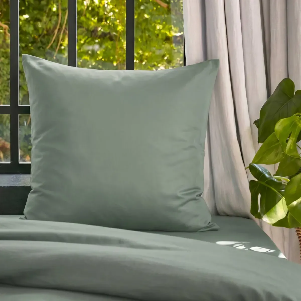 Federa cuscino letto quadrato lyocell Tencel™ lavato (63 x 63 cm) Olivia Federe Cuscino Letto