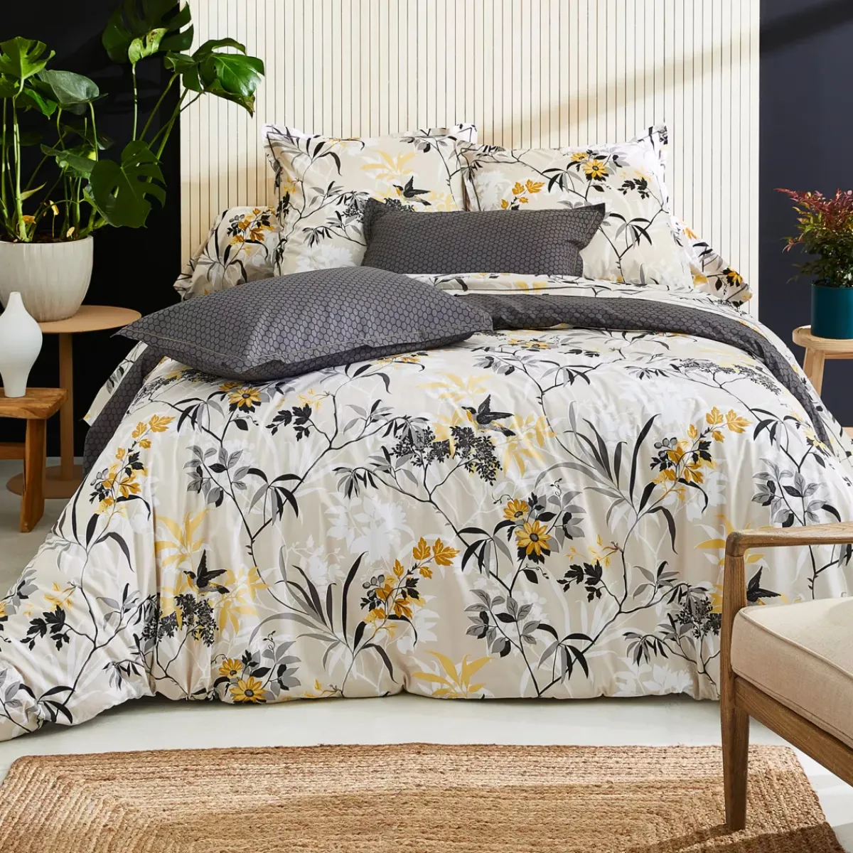 Outlet Federa cuscino letto quadrata in percalle di cotone (65 x 65 cm) Asia Federe Cuscino Letto