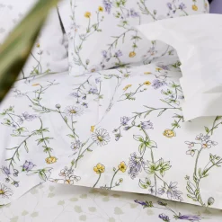 Outlet Federa cuscino letto rettangolare in cotone (50 x 70 cm) Foliflora Bianca Federe Cuscino Letto