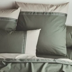 New Federa cuscino letto rettangolare in percalle di cotone (50 x 70 cm) Noa Verde kaki Federe Cuscino Letto