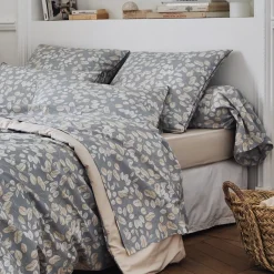 Clearance Federa cuscino letto rettangolare percalle di cotone (50 x 70 cm) Lison Grigia Federe Cuscino Letto