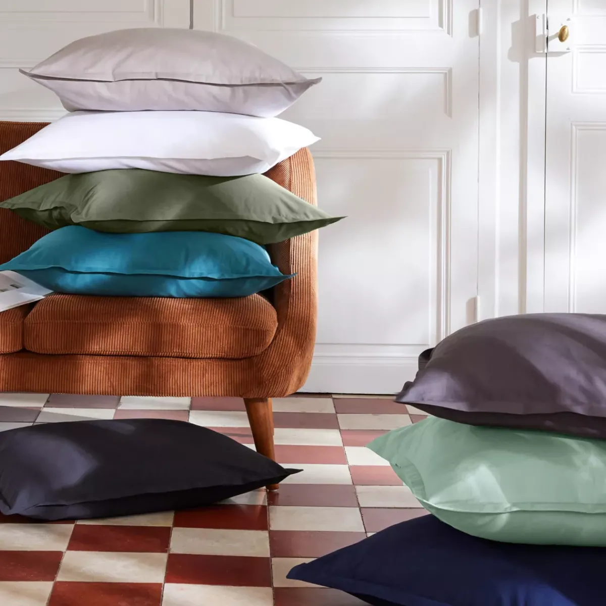 Hot Federa cuscino rettangolare percalle di cotone (70 cm) Cali Federe Cuscino Letto
