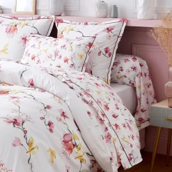 Hot Federa cuscino rettangolare percalle di cotone (50 x 70 cm) Elisa Rose Federe Cuscino Letto
