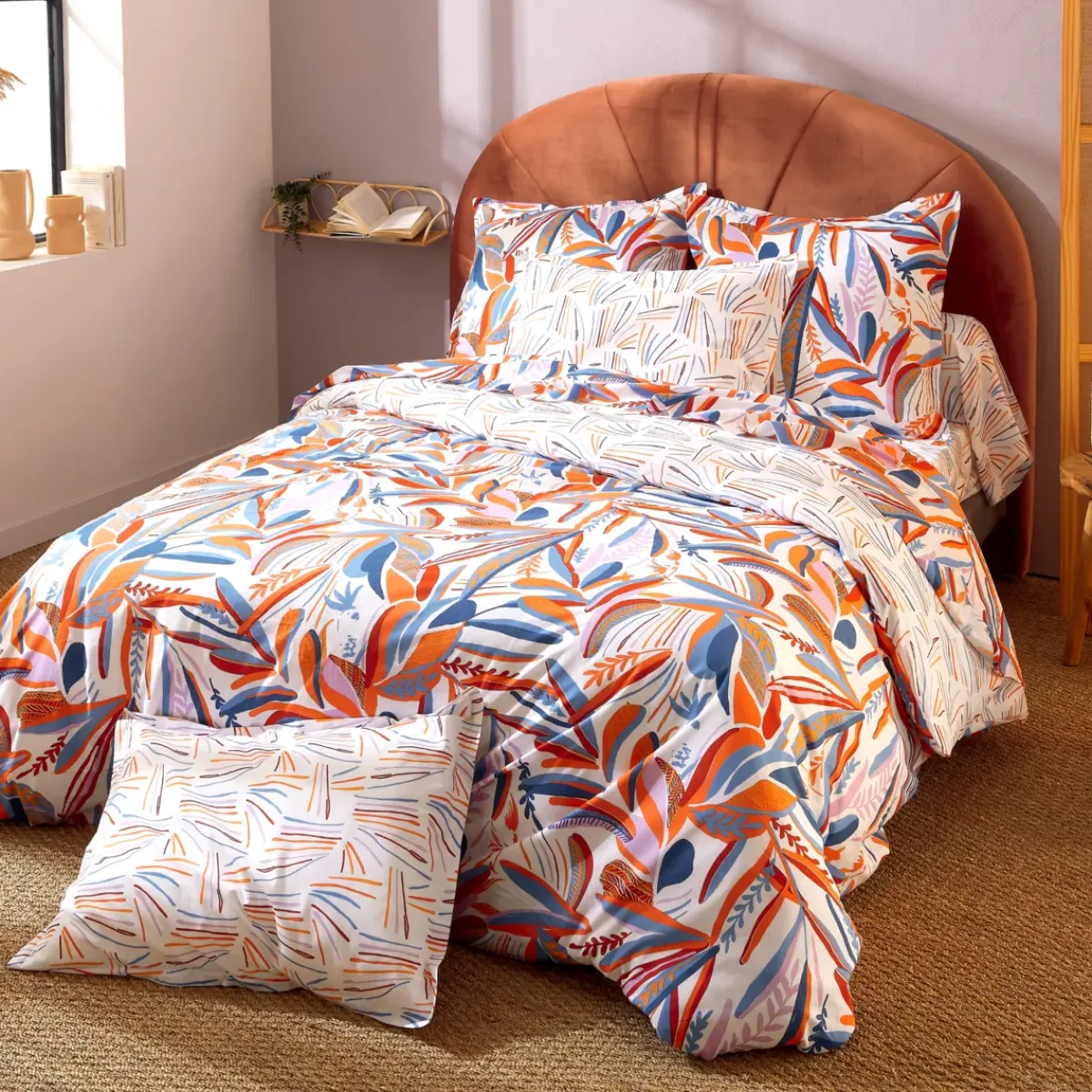 New Federa per cuscino a rullo in cotone (L200 cm) Pappagallo Salsa Federe Cuscino Letto